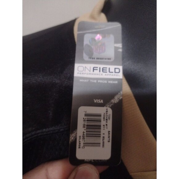 New Orleans Saints Robert Meachem #17 Reebok Onfield Black Jersey Mens 3XL New - Picture 3 of 13